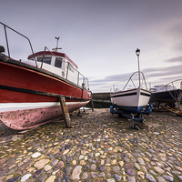 Buy canvas prints of Boats on Dunbar Harbour by Keith Thorburn EFIAP/b
