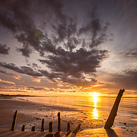 Buy canvas prints of Longniddry Shipwreck Sunset by Keith Thorburn EFIAP/b