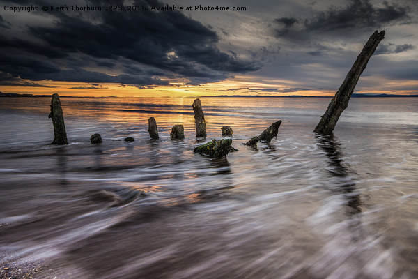 Longniddry Shipwreck Sunset Picture Board by Keith Thorburn EFIAP/b