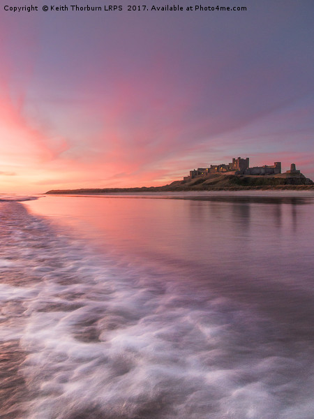 Bamburgh Castle Sunrise Picture Board by Keith Thorburn EFIAP/b