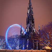 Buy canvas prints of Scott Monument during the winter festival by Keith Thorburn EFIAP/b