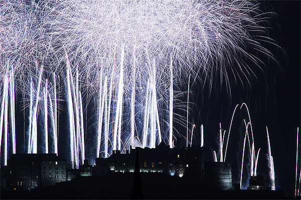 Edinburgh Castle with Fireworks Picture Board by Keith Thorburn EFIAP/b