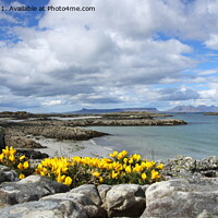 Buy canvas prints of Isles of Eigg and Rum from Traigh in Arisaig. by John Cameron