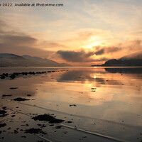 Buy canvas prints of Winter sunset  from Caol on the shores of Loch Linnhe. by John Cameron