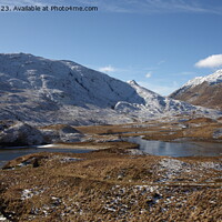 Buy canvas prints of Kinlocharkaig at the head of Loch Arkaig in winter. by John Cameron