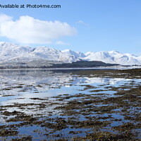 Buy canvas prints of Loch Eil reflections in winter. by John Cameron