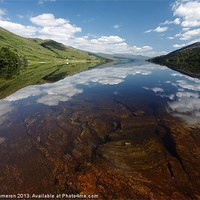 Buy canvas prints of Still clear waters of Loch Arkaig. by John Cameron