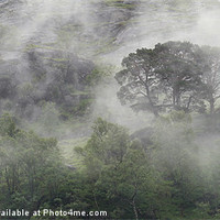 Buy canvas prints of Mist in Glen Nevis. by John Cameron