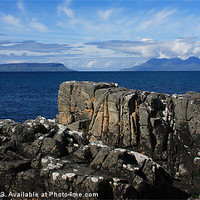 Buy canvas prints of Eigg and Rum from Mallaig. by John Cameron