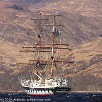 Buy canvas prints of Majestic Tall Ship on Loch Linnhe by John Cameron