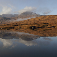 Buy canvas prints of  Autumn reflections in Loch Ba. by John Cameron