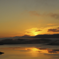Buy canvas prints of  Sunrise, Loch Quoich. by John Cameron