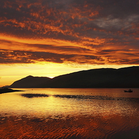 Buy canvas prints of Sunset over Loch Linnhe. by John Cameron