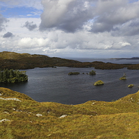 Buy canvas prints of Loch na Bairness from Egnaig Hill, GlenUig. by John Cameron