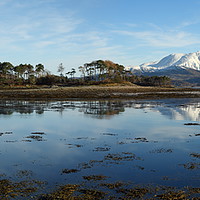 Buy canvas prints of Ben Nevis from Inverscaddle Bay. by John Cameron