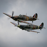 Buy canvas prints of Spitfire and Hurricane by J Biggadike