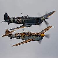 Buy canvas prints of Spitfire and Buchon by J Biggadike