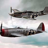 Buy canvas prints of Little Friends P51 and P47 by J Biggadike