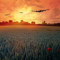 Buy canvas prints of Lancasters over Lincoln by J Biggadike