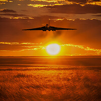 Buy canvas prints of Vulcan Bomber Sunset by J Biggadike