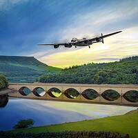 Buy canvas prints of Lancaster Bomber Ladybower by J Biggadike