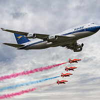 Buy canvas prints of BOAC 747 and The Red Arrows by J Biggadike