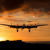 Buy canvas prints of Made It Home. Lancasters Return by J Biggadike