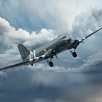 Buy canvas prints of Douglas Dakota DC-3 RAF ZA947 BBMF Kwicherbichen by J Biggadike