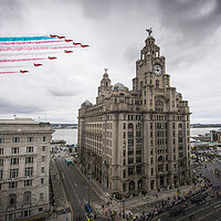 Buy canvas prints of Red Arrows in Liverpool by J Biggadike