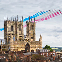 Buy canvas prints of Red Arrows Lincolns Finest by J Biggadike