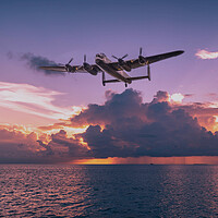 Buy canvas prints of Lancaster over the Sea by J Biggadike