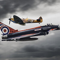 Buy canvas prints of Typhoon and Spitfire by J Biggadike