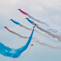 Buy canvas prints of Red Arrows Double Goose by J Biggadike