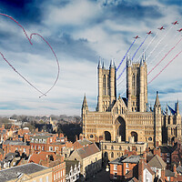 Buy canvas prints of The Red Arrows Lincolnshires Finest by J Biggadike