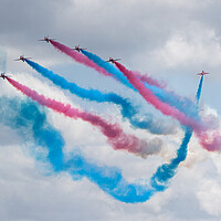 Buy canvas prints of Red Arrows Double Goose by J Biggadike