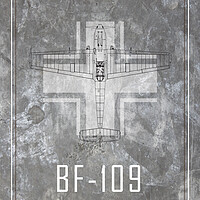 Buy canvas prints of bf 109 Metal Blueprint by J Biggadike