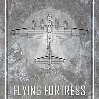 Buy canvas prints of  B17 Flying Fortress Metal Blueprint by J Biggadike
