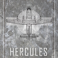 Buy canvas prints of USAF C-130 Hercules Blueprint by J Biggadike