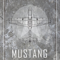 Buy canvas prints of P-51 Mustang Blueprint by J Biggadike