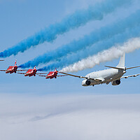 Buy canvas prints of Red Arrows and P8 Poseidon by J Biggadike