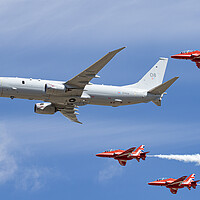 Buy canvas prints of Red Arrows and P8 Poseidon by J Biggadike