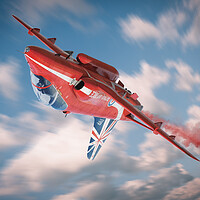 Buy canvas prints of Red Arrow Anniversary Jet by J Biggadike
