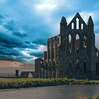 Buy canvas prints of Whitby Abbey Before The Storm by J Biggadike
