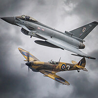Buy canvas prints of Spitfire and Typhoon by J Biggadike