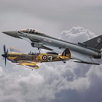 Buy canvas prints of Typhoon and Spitfire by J Biggadike