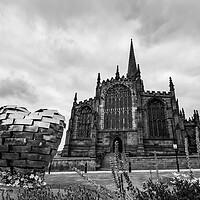Buy canvas prints of Rotherham Minster Black and White by J Biggadike