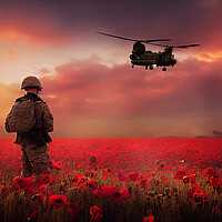 Buy canvas prints of The Waiting Soldier by J Biggadike