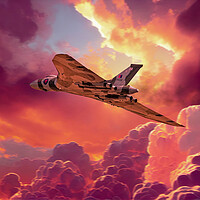 Buy canvas prints of Vulcan Fire In The Sky by J Biggadike