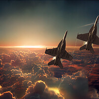 Buy canvas prints of F18 Hornet Cloud Burst by J Biggadike