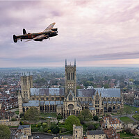 Buy canvas prints of Lancaster Over The Cathedral by J Biggadike